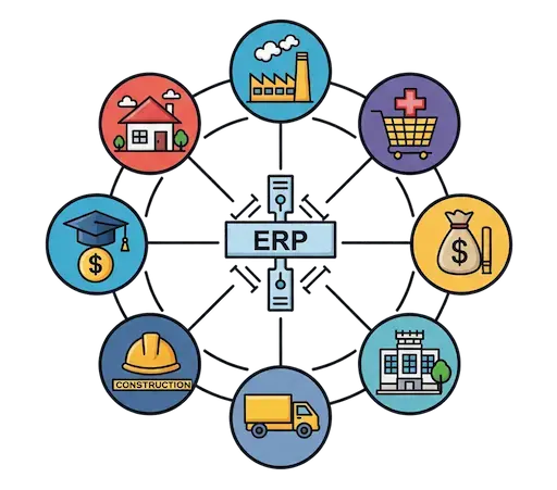 مخطط قطاعات ERP+